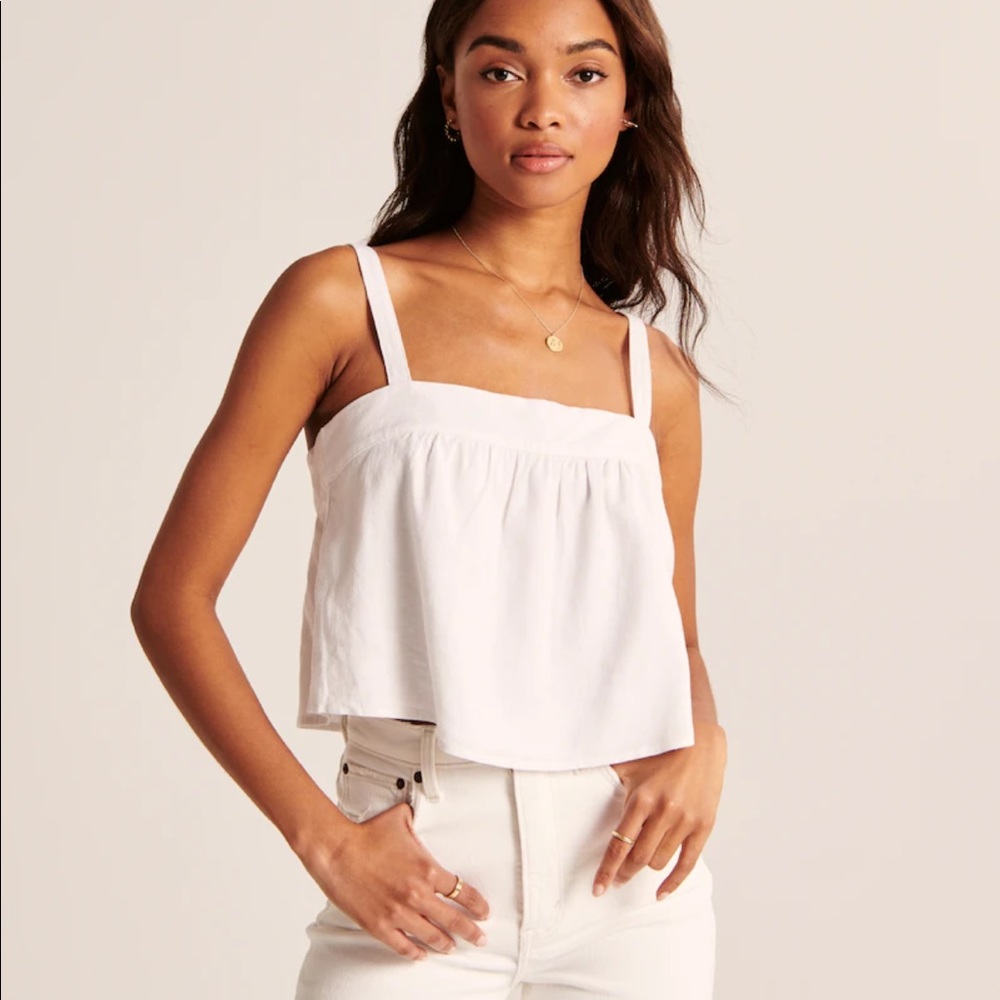 Abercrombie White Linen Tank - XS - NWT